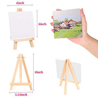 Audab - Juego de 20 lienzos de pintura de 3.9 x 3.9 in con mini caballete de madera - Arteztik
