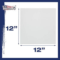 US Art Supply - Lienzo estirado sin ácido, 12.0 x 12.0 in, 7 unidades, 3/4 perfiles, imprimado, Gesso (paquete de 7 lienzos) - Arteztik
