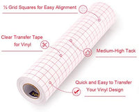 Cinta de papel de transferencia SOMOLUX Roll-12" x 50' para Silhouette Cameo, vinilo adhesivo Kricut para Des, pegatinas, Wacals, letreros, ventanas y otras superficies lisas (0.5'' Red Grid) - Arteztik
