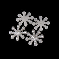 DAWEIF 100 piezas copo de nieve perlas Flatback adornos de Navidad Craft tarjetas Scrapbooking boda Invitación Stick Decoración - Arteztik
