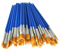 Juego de 50 pinceles de pintura para niños, de nailon, pelo plano, acrílico, aceite pequeño, acuarela, kit de pintura para niños - Arteztik
