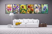 SIIYIX 6 juegos de pintura de diamantes 5d por números, kits de flores de punto de cruz para adultos, niños, regalos de inauguración de la casa, pájaros florales para decoración de pared del hogar, 12 × 16 pulgadas (un paquete de 6 juegos) - Arteztik
