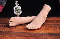 Maniquí de silicona para pies, talla de la vida, modelo de exhibición de piernas femeninas para dibujo, para práctica de uñas, joyas, sandalias, calcetines de zapatos (individual) - Arteztik
