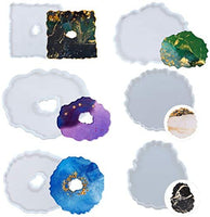 JiaUfmi moldes de resina para posavasos de resina, 6 moldes de silicona con copos de lámina dorada para posavasos de resina (paquete de 9) - Arteztik
