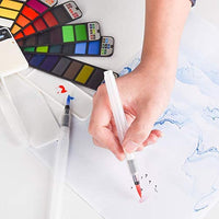 Juego de pintura de acuarela, 42 colores surtidos, kit de pintura plegable con 3 pinceles, bolsillo de viaje portátil, juego de bocetos de acuarela, pigmento de acuarela, suministros de arte, suministros de pintura, regalos para artistas, adultos - Arteztik
