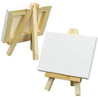 Set de caballete de lona de 3.0 x 3.0 in, tamaño grande, 12 unidades, pequeños paneles de lona blanco estirado y caballetes de madera para pintar manualidades, dibujo, decoración de regalo, proyectos de arte, manualidades, suministros de arte para niños - Arteztik
