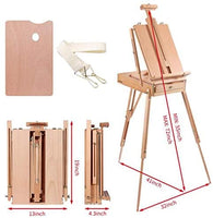 Louise Maelys caballete de madera portátil para pintar lienzos con cajones ajustable estilo francés trípode caballete - Arteztik
