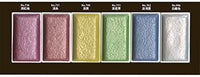 Kuretake GANSAI TAMBI Acuarela Estrellada, Perla, GEM 6 Colores Triple Pack, Oro, Plata, mica, Creamy-Smooth, Artesanía, Calidad Profesional de Tinta de Pigmento para Artistas y Artesanía, Certificado AP, - Arteztik
