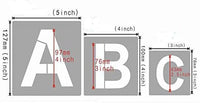 Plantillas de letras del alfabeto, 36 plantillas reutilizables de plástico para números de letra, plantillas de arte para madera, pared, tela, roca, pizarra, señalización (3.0 in) - Arteztik
