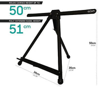 Mont Marte Caballete de mesa para pintar, bonito caballete de pintura para niños, artistas y adultos. Altura ajustable hasta 21 pulgadas., Metal, Negro, Paquete de 1 - Arteztik
