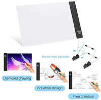 MACTING - Tablero de luz LED A4 para pintura de diamantes, caja de luz ultrafina, con bolsa de transporte, cable USB, brillo regulable y soporte ajustable, herramientas de dibujo ligero para adultos y niños - Arteztik
