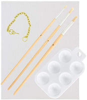 U.S. Art Supply - Juego de pintura al óleo con mini caballete de mesa, pinceles y paleta (14 piezas) - Arteztik
