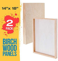 U.S. Art Supply - Tableros de madera de abedul, 16.0 x 20.0 in, base de 1.5 in de profundidad (paquete de 2) lienzos de pared de madera para artistas – Pintura de medios mixtos, acrílico, aceite, etc. - Arteztik
