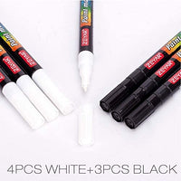ZEYAR - Bolígrafo de pintura acrílica negra, base de agua, 7 unidades, punta extrafina, ideal para pintura en roca, cerámica, vidrio, madera y superficies lisas, tinta opaca (negro) - Arteztik
