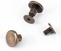 Paquete de 20 juegos remaches de uñas de tornillos de cabeza plana botón Stud, bronce Leathercraft de latón, bricolaje decoración de zapatos de Craft de metal remaches para cinturón bolsa de correa de piel, 8mm - Arteztik
