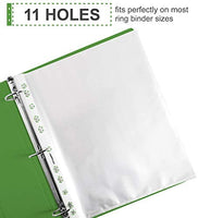 TYH Supplies 1000 unidades de protectores de hojas transparentes de peso pesado, 8.5 x 11 pulgadas, carga superior, sin vinilo, 11 agujeros - Arteztik
