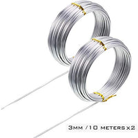Alambre de aluminio plateado de 65.6 pies, suave y flexible de metal para manualidades manuales (0.079 in) - Arteztik
