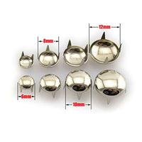 RuiLing 120 piezas de plata DIY clavo redondo cúpula tachuelas kit surtido de remache de metal punk puntos para punk rock cuero artesanía ropa cinturón bolsa zapatos joyería decoración 6/8/10/0.472 in - Arteztik
