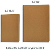 8.5x11 ketch Book, Pack of 2, 240 Sheets (100gsm), Hardcover Bound Sketch Notebook, 120 Sheets Each, Acid-Free Blank Drawing Paper, Ideal for Kids and Adults, Kraft Cover - Arteztik
