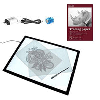 Almohadilla de luz LED de seguimiento magnético A3 para dibujo de artistas con 250 hojas de papel de calco, 9 x 12 pulgadas, 32 lb/50 GSM - Arteztik
