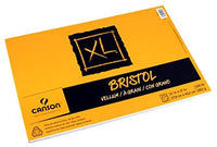 Canson XL Series Bristol - Bloc de papel de vitela para lápiz, acabado de vitela, plegable, 100 libras, 9 x 12 pulgadas, blanco brillante, 25 hojas - Arteztik
