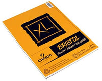 Canson XL Series Bristol - Bloc de papel de vitela para lápiz, acabado de vitela, plegable, 100 libras, 9 x 12 pulgadas, blanco brillante, 25 hojas - Arteztik
