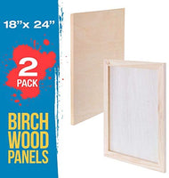 U.S. Art Supply - Tableros de madera de abedul para paneles de pintura de 18.0 x 24.0 in, cuna de 0.7 in de profundidad (paquete de 2) - Lienzo de pared de madera para artistas - Pintura para manualidades mixtas, acrílico, aceite, acuarela, encáustico - Arteztik
