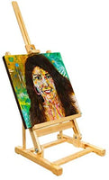 Caballete de estudio de madera de mesa con marco en H de 17 pulgadas de alto – caballete de pintura y exhibición de madera de pino natural, soporta hasta 12 pulgadas, soporte de escritorio resistente - Arteztik
