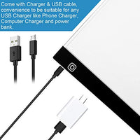 Almohadilla de luz LED A4 con cable USB, cargador de pared USB, bolsa de fieltro de poliéster y clip de almohadilla negra para manualidades y pintura de diamante - Arteztik
