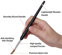 Juego de 11 pinceles de pintura en miniatura con mango ergonómico, apto para pintura acrílica, pintura de adultos por números, aceite, acuarela (negro) - Arteztik
