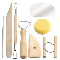 LUTER Juego de herramientas de arcilla de cerámica de madera, 8 piezas, cerámica de arcilla para tallar, esculpir modelado herramientas de limpieza - Arteztik
