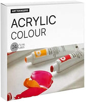 Juego de pinturas acrílicas de 24 colores, tubos de pintura acrílica para pintar, no tóxico, juegos de pintura para niños, adultos, principiantes, estudiantes, kit de arte profesional para lienzo, roca, madera, manualidades - Arteztik
