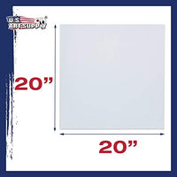 U.S. Art Supply 20 x 20 pulgadas lienzo estirado, 12 onzas, imprimado, paquete de 6 unidades, color blanco profesional de 0.7 in, peso pesado, sin ácidos, pintura acrílica, pintura al óleo - Arteztik
