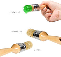 Cepillo de pintura de tiza y cera, para muebles, pintura profesional grande redonda hecha a mano con todas las cerdas naturales - Arteztik

