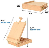 Caja de almacenamiento de pintura de caballete de arte Suministros para pintura caballete de mesa de madera para dibujar y dibujar estudiante (cuadro de caballete) - Arteztik
