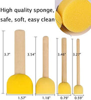 16Pcs Round Foam Paint Brush Set,Seals Sponge Paint Brushes Kits Portable Craft Foam Painting Drawing Stippler Kit with Wooden Handle Drawing Tool for Kids Graffiti DIY Arts/Acrylic/Varnishes - Arteztik

