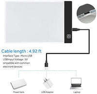 MACTING - Tablero de luz LED A4 para pintura de diamantes, caja de luz ultrafina, con bolsa de transporte, cable USB, brillo regulable y soporte ajustable, herramientas de dibujo ligero para adultos y niños - Arteztik
