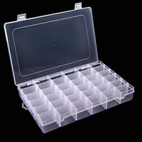 Caja organizadora de plástico con divisores 36 rejillas transparente contenedor de almacenamiento Joyero con divisores ajustables para cuentas, manualidades, pintura de diamantes, accesorios de pesca - Arteztik
