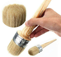 Juego de 2 pinceles de cera, cerdas naturales de 1.0 in, cerdas naturales, redondas, para pintar o encerar muebles, decoración del hogar - Arteztik
