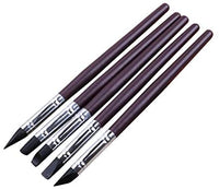 Herramientas de escultura de arcilla: 5 pinceles profesionales de punta de goma de silicona, mango de madera negro, carcasas de metal duraderas, puntas de silicona suave para modelar y limpiar. - Arteztik
