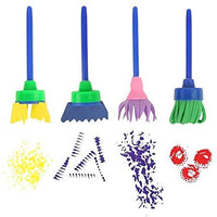 Juego de 31 pinceles para niños de aprendizaje temprano con esponja para dibujar pintura para manualidades y manualidades para niños pequeños, varios diseños, pinceles de espuma de pintura, delantal impermeable para pintura artística con bolsillo - Arteztik
