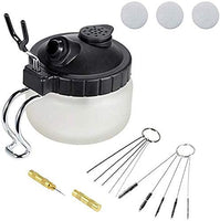 4 Set Airbrush Cleaning Tools Spray Gun Cleaning Pot with Air Filter Mat and Holder,Nozzle Cleaning Needle,5pcs Clean Brushes Set,5pcs Dredging Needles Kit - Arteztik
