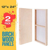 U.S. Art Supply - Tableros de madera de abedul para verter, 4 x 12 pulgadas, galería, 1 – 1/2 pulgadas de profundidad, cuna (paquete de 4) – Lienzo de pared de madera de profundidad de artista – Pintura para manualidades mixtas, acrílico, aceite, encausta - Arteztik
