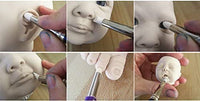comiart Artista Esculturales Suministros Herramientas Conjunto, 5pcs Tamaño 0 Color de silicona Shaper pintura Brochas + 1pcs Professional Detalle Aguja + 1pcs Feather Wire textura metal cepillos - Arteztik

