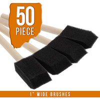 US Art Supply - Juego de pinceles de esponja de espuma para mango de madera, 25 unidades, ligero, duradero e ideal para acrílicos, manchas, barnices, manualidades, arte - Arteztik
