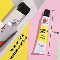 Juego de pintura acrílica 24 colores (24 x 0.3 fl oz cada uno) pintura no tóxica para telas para principiantes, niños, estudiantes, adultos pintura sobre roca, arcilla, lienzo, huevo, etc. (24 colores) - Arteztik
