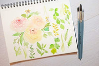 OAT ART STUDIO Juego de pinceles de acuarela de alta calidad, con mango largo y punta redonda, para acuarela, gouache o pintura facial (3/azul_redondo) - Arteztik
