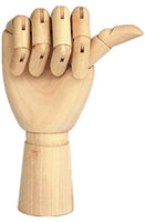 Maniquí articulado de madera de dibujo de artista con dedos flexibles de madera de 10.0 in de mano derecha - Arteztik
