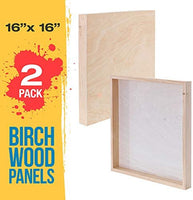 U.S. Art Supply - Tableros de madera de abedul de 24.0 x 24.0 in (24 x 24 pulgadas) de profundidad de artista (2 unidades) – lienzo de pared de madera de profundidad – pintura de medios mixtos, acrílico, aceite, encáustico - Arteztik
