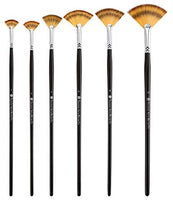 Juego de pinceles de pintura, juego de pinceles para abanico de artistas, brochas de madera largas para pintura, juego de pinceles para pintura al óleo, pintura acrílica, 3 piezas - Arteztik

